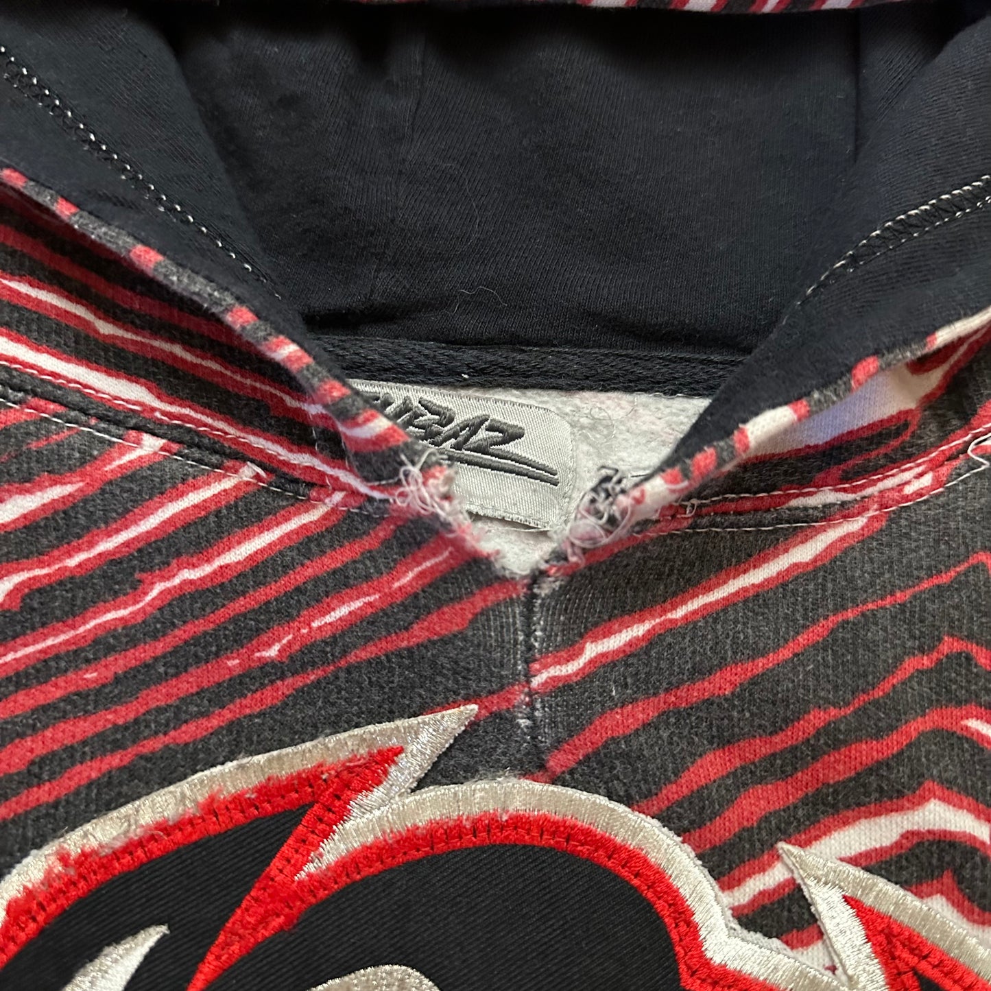 Vintage Custom Buffalo Sabres Goathead Zubaz Crop Hoodie Size XL