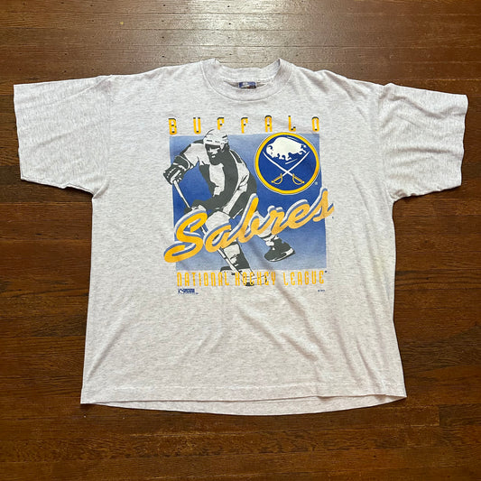 Vintage 1990s Buffalo Sabres Royal Logo Shirt Size XXL