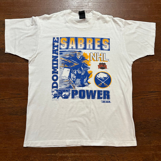 Vintage 1990s Buffalo Sabres Dominate Power Shirt Size Large