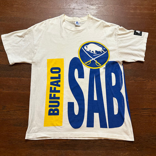 Vintage Buffalo Sabres Royal Logo Starter Double Sided Shirt Size M/L