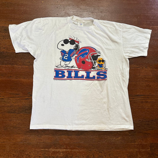 Vintage 1990s Buffalo Bills Snoopy & Woodstock Cartoon Shirt Size Large